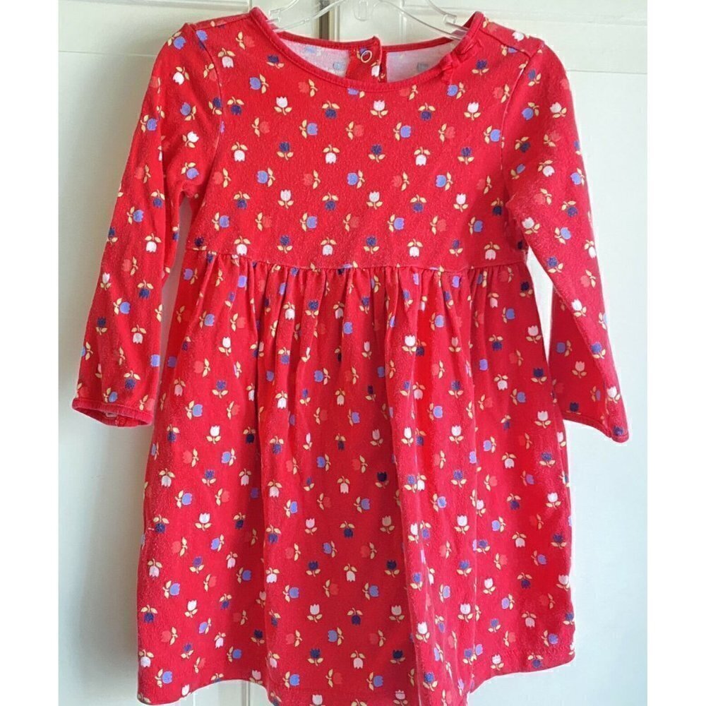 Gymboree‎ Girl’s Red Long Sleeve Tulip Cotton Dress Sz 2T